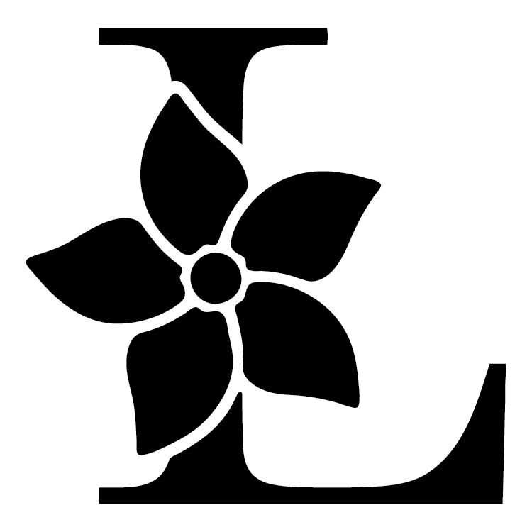 Lèlior icon, showing a letter L and a flower